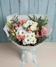 Букет цветов из:  Розы, Лизиантусы и Хризантемы #REPLACE_PRED# Дубнево