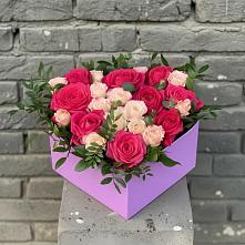 Цветочная композиция из Розы в коробке в Дубнево