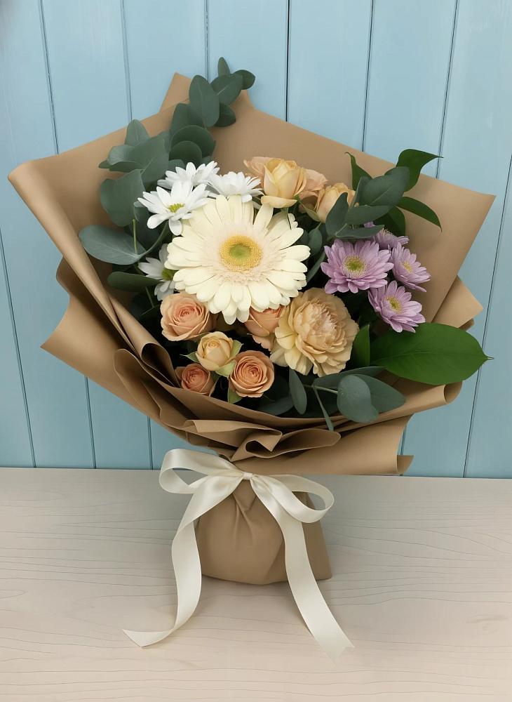 Букет цветов из: Герберы и Хризантемы в Дубнево