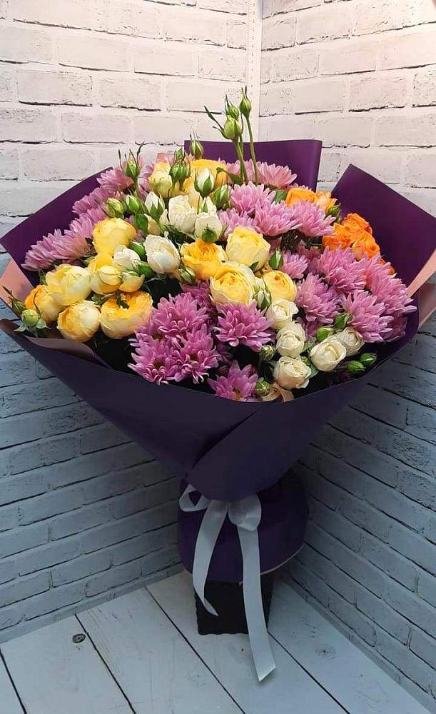 Букет цветов из: Хризантемы и Розы в Дубнево