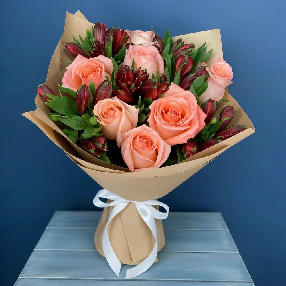 Букет цветов из: Розы и Альстромерии в Дубнево