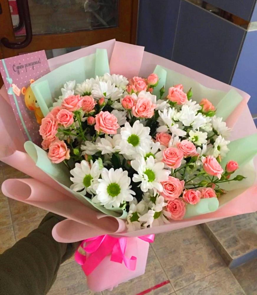 Букет цветов из: Розы и Хризантемы в Дубнево