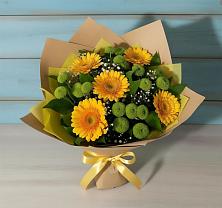 Букет цветов из:  Герберы и Хризантемы в Дубнево