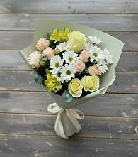 Букет цветов из:  Альстромерии, Розы и Хризантемы в Дубнево