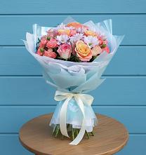 Букет цветов из:  Хризантемы и Розы в Дубнево