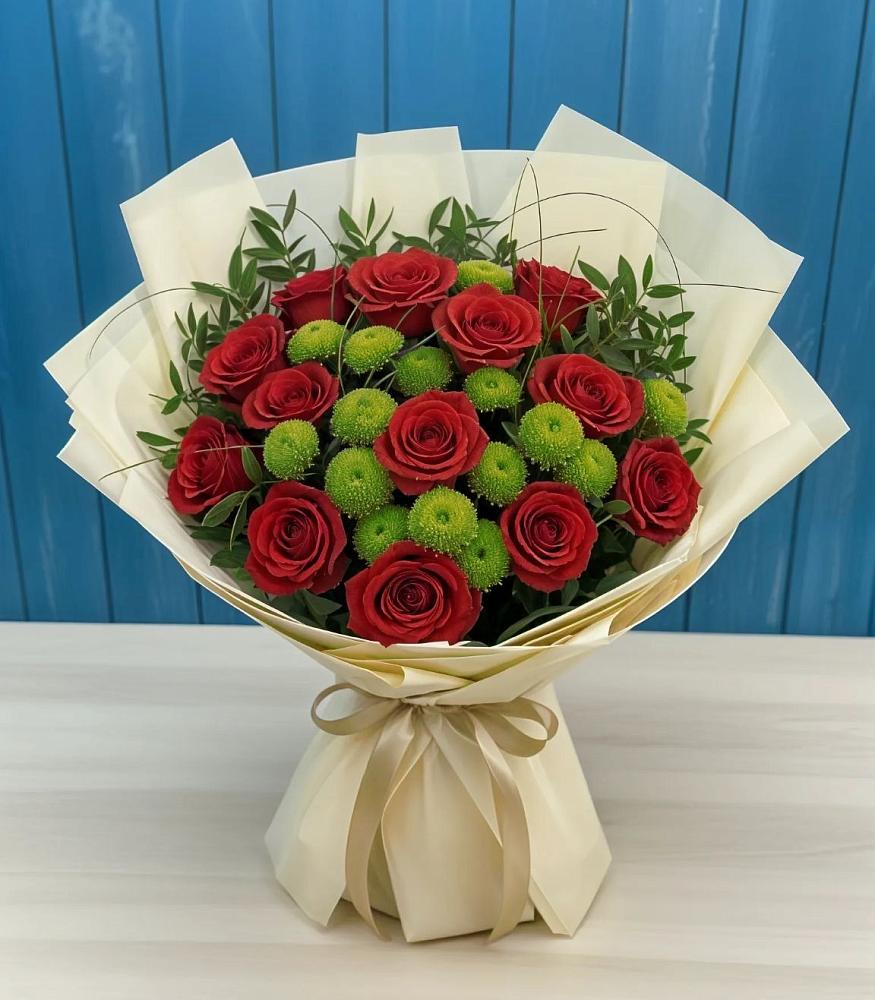 Букет цветов из: Розы и Хризантемы в Дубнево