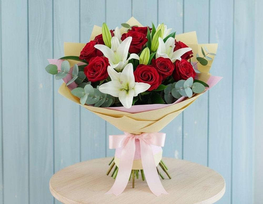 Букет цветов из: Лилии и Розы в Дубнево